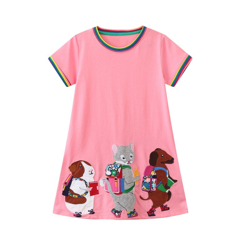 Baby Clothing Embroidery - Gaun Anak Perempuan Sekolah Jumping Meters