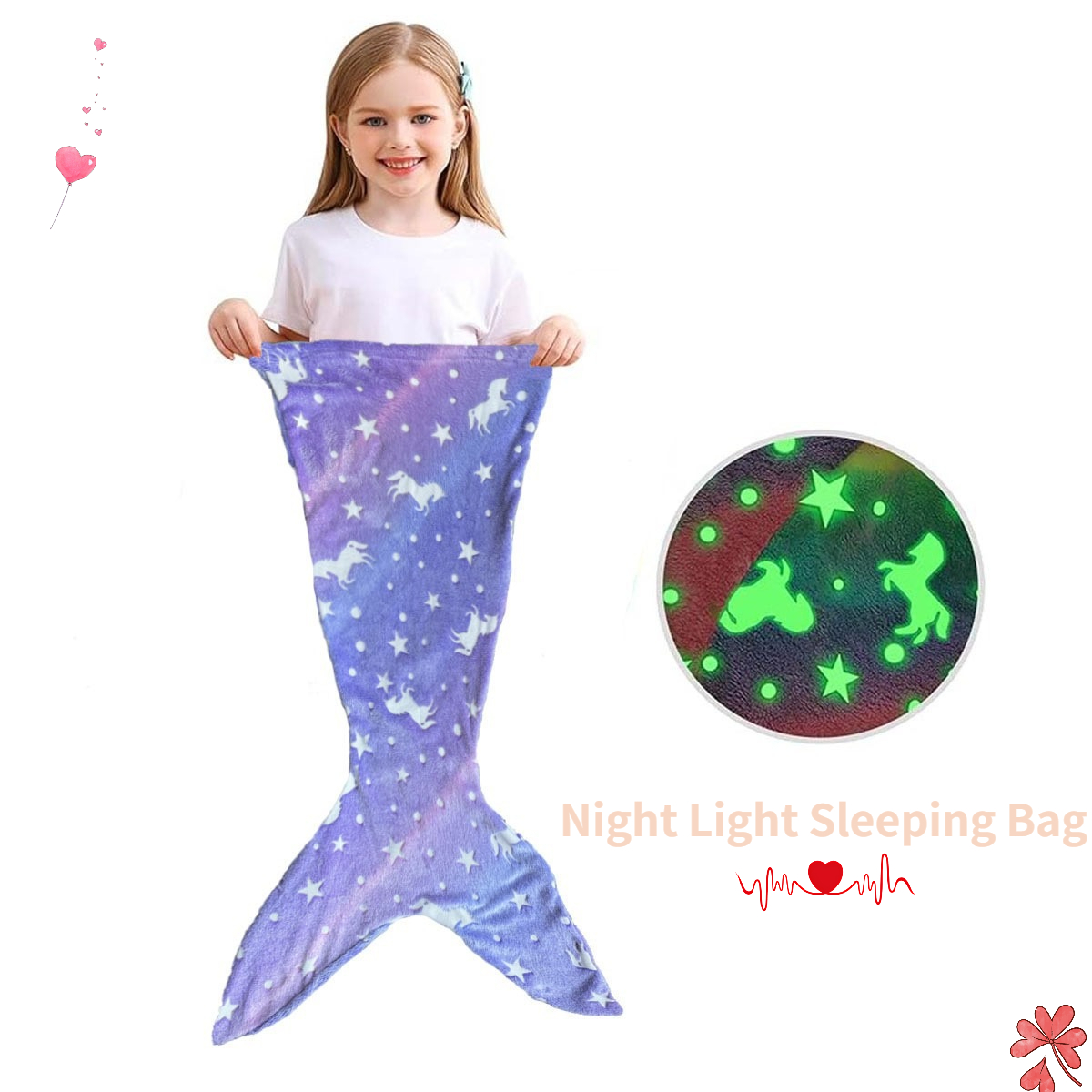 Fleece Sleep Bag - Kostum Kantong Tidur Menyala Dalam Gelap