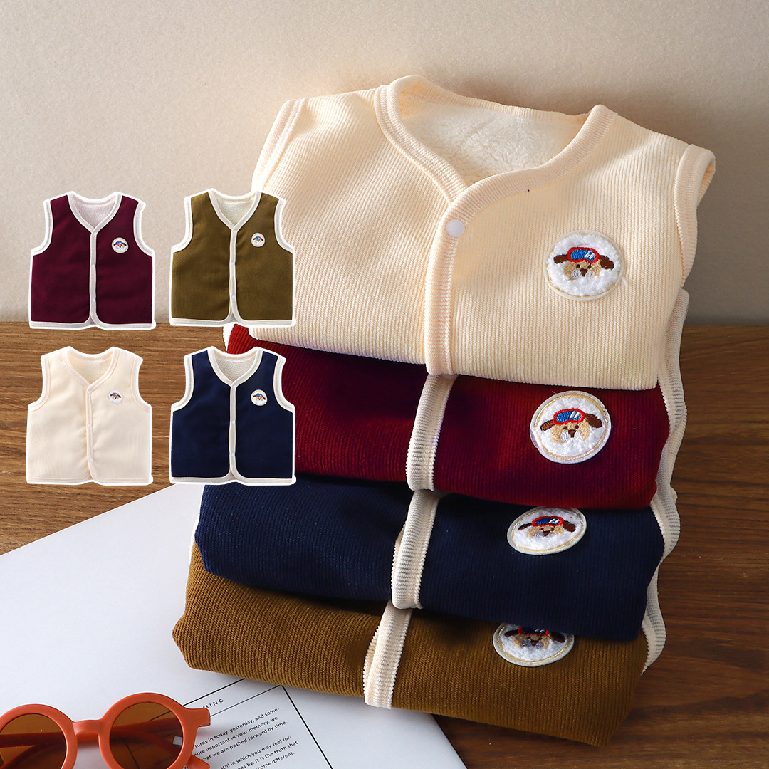 Knit Cardigan Infant - Rompi Anak-anak Tebal Berlapis Ganda Rompi
