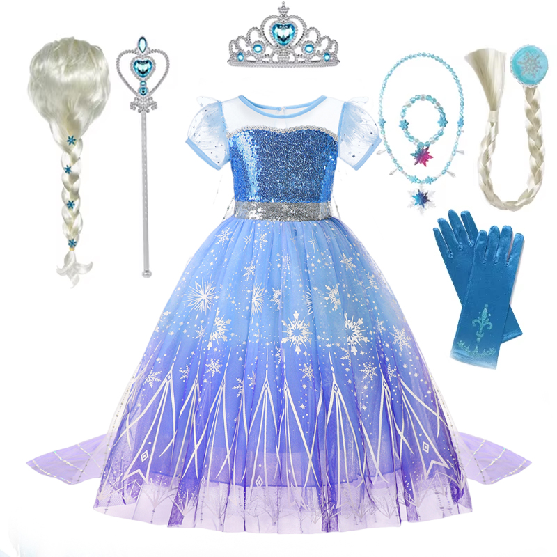 Baby Q Clothing - Gaun Anak Perempuan Elsa Kostum Putri
