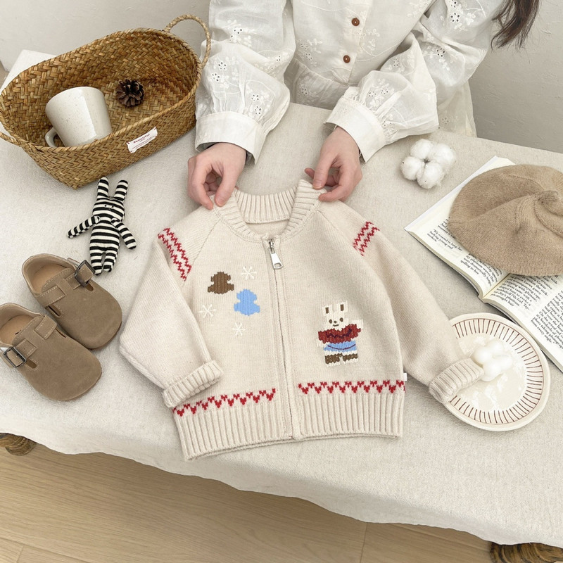 Sweater Bayi Gaya Korea Awal M - Knit Cardigan Infant ulasan dan harga